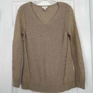 Chicos Size 0 Metallic Gold Sweater
